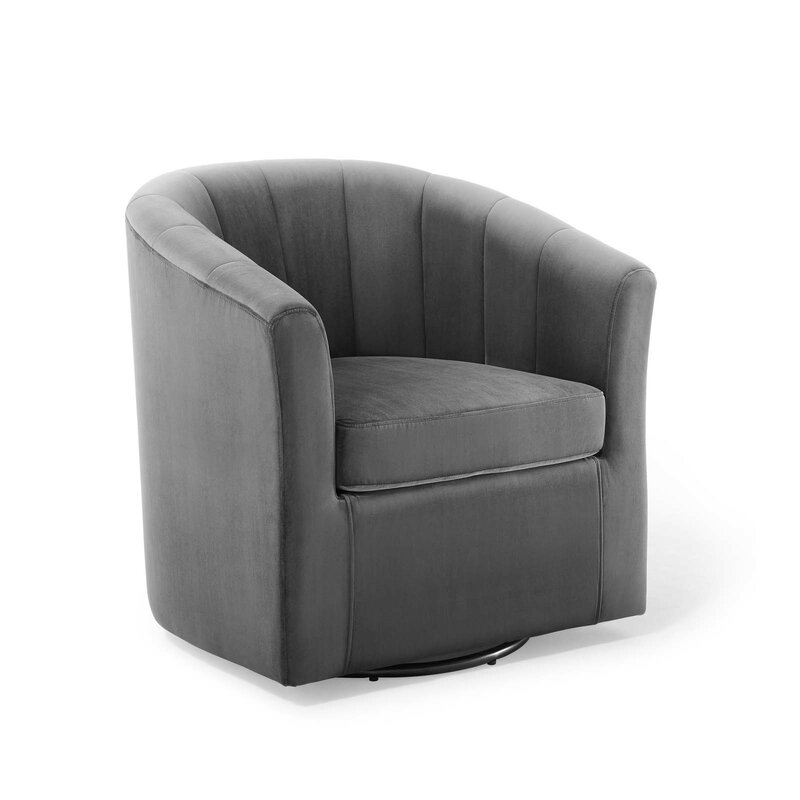 Zipcode Design™ Ziaa Performance Velvet Swivel Barrel Chair & Reviews